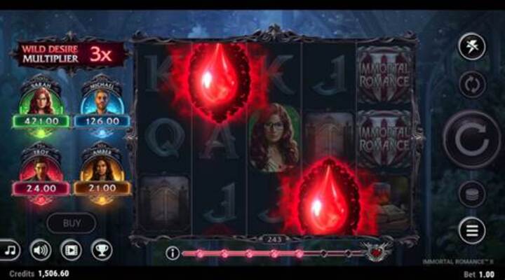 Immortal Romance slot main reels