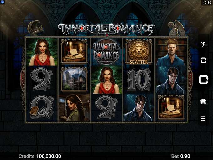 Immortal Romance big win screen